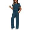 2026 New Spring/Summer Women's Casual Set: Short Sleeve Top and Wide-Leg Long Pants