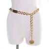Great CHANEL belt COCO Mark Coin Motif With Logo Chain Belt gold Women Used