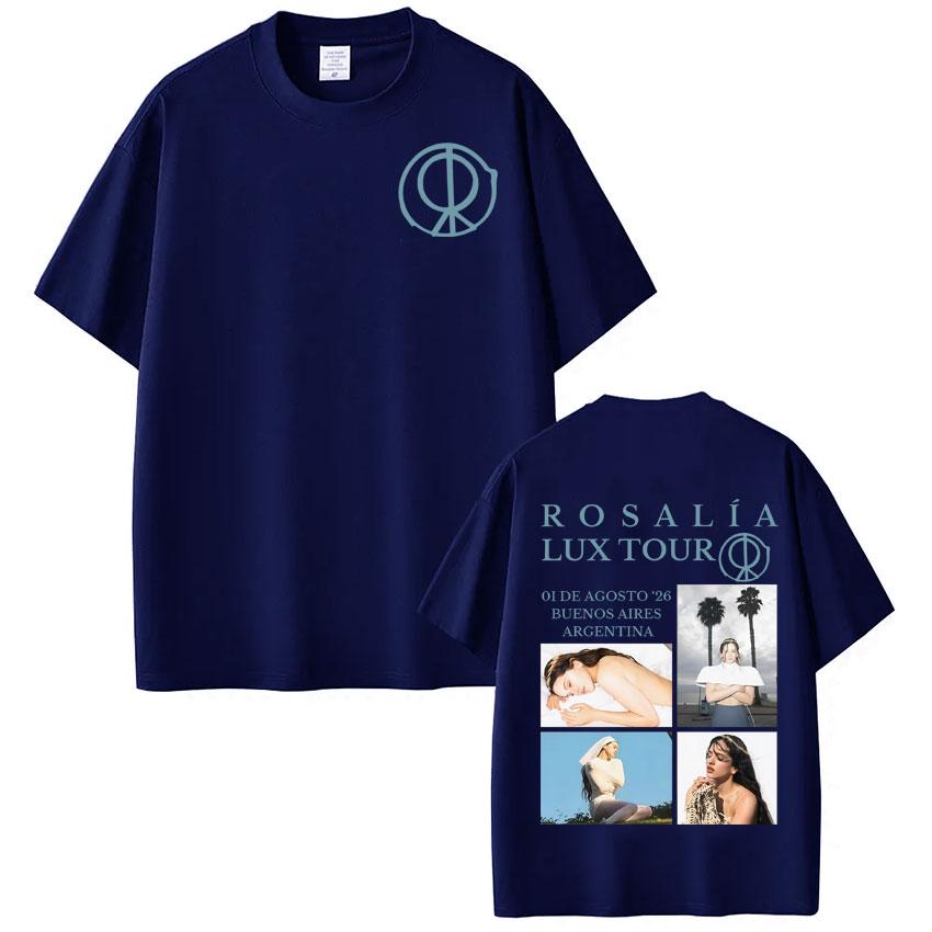 Singer Rosalía LUX Album Tour Print Tshirt Men Women Aesthetics Casual Tshirt Oversized Fashion Cotton T Shirts Streetwear