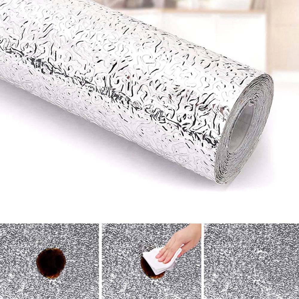 High-temperature Kitchen Anti-fouling Wallpaper Aluminum Foil Oil-proof Stickers Self-adhesive