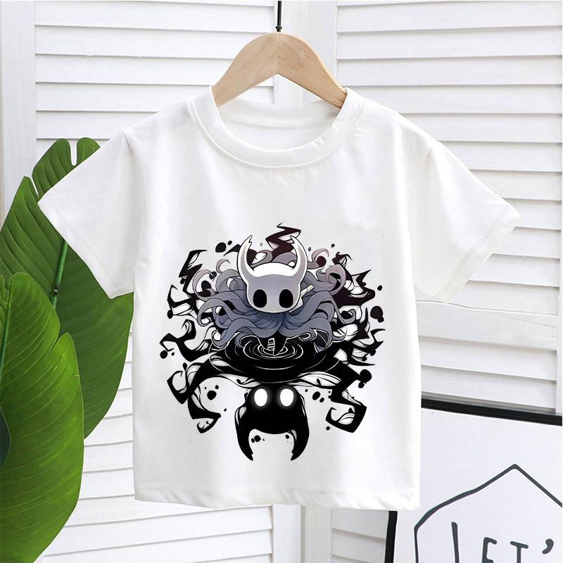T-shirt Hollow Knight per Bambini Estate Bambini Gioco Cotone Manica Corta Top Ragazzi Anime Moda Magliette Carine Ragazze Abbigliamento Casual Regali