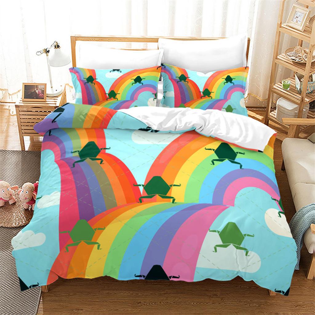 Cartoon Frog Duvet Cover Reptile Animal Theme Microfiber Quilt Cover for Children Boys Girl Teens for Bedroom Decorations Queen