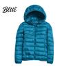Polyester Lining Coat Pockets Zip-up with Hood Down Jacket Women Winter And Zipper Padded Warm