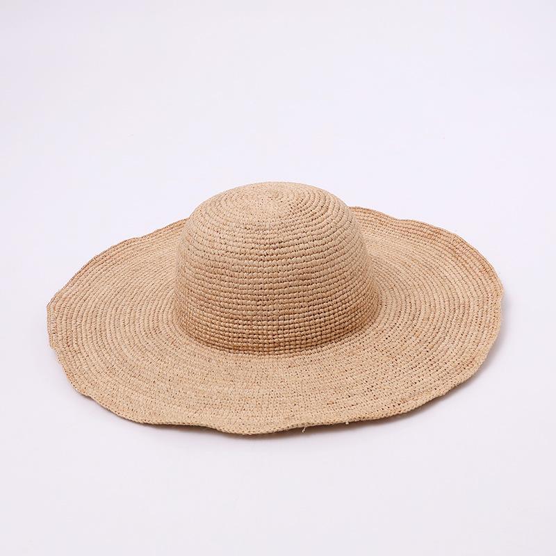 Spring and Summer New Hand-woven Raffia Jazz Hat Foldable Outdoor Leisure Travel Sun Protection Beach Straw Hat