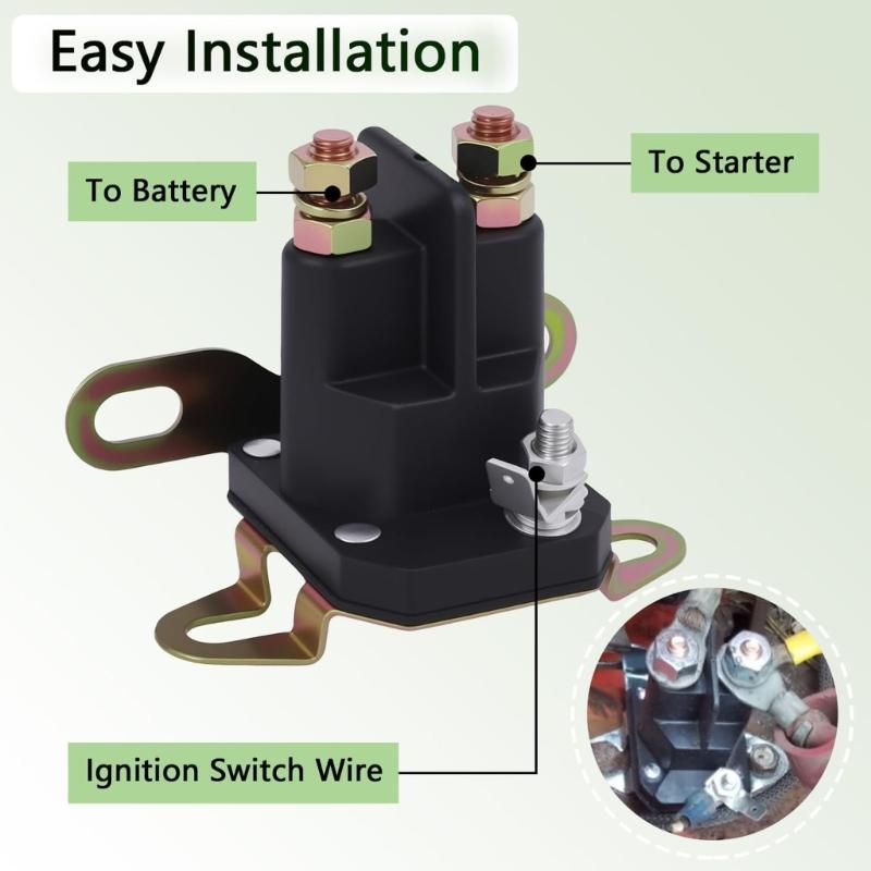Universal Replacement Starter Solenoid Suitable With Various Mower Models For Consistent Starting Performances And Longevity