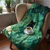 Turquoise Hibiscus Water Ring Soft Flannel Blanket Breathable Warm Throw for Office Car Sofa Kids Room Birthday Xmas Gift