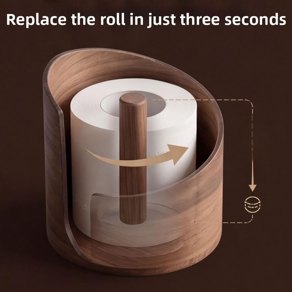Large Capacity Tissue Storage Box Natural Wood Retro Napkin Holder Paper Roll Rack  Dining Room