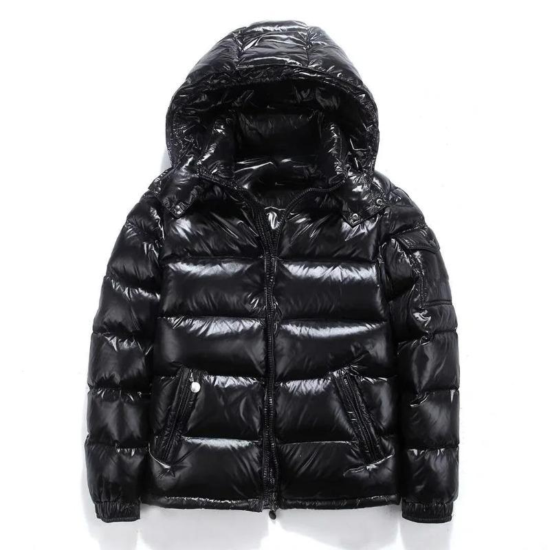 New Korean style glossy wash-free down jacket short couple fashion trend retro loose thickened white duck down winter jacket