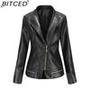 BITCED Women's Spring/Autumn Fashion PU Leather Jacket - Lightweight Spring/Autumn Short Jacket for Women S-4XL Casual Wear - Chic Style