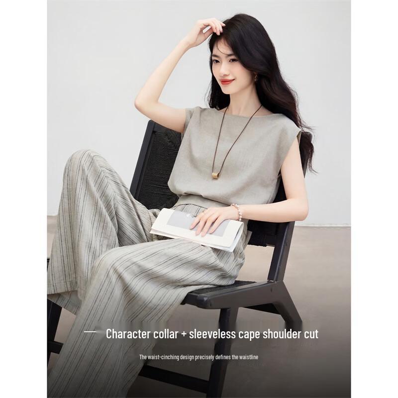 Elegant Striped Top & Wide-Leg Pants Set