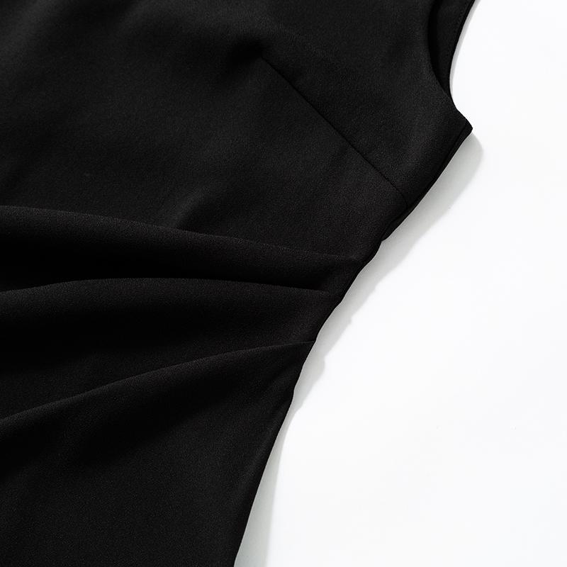 Ditu's New Acetic Acid Swan Neck Sexy Waist Slimming Fashion Elegant Sleeveless Dress