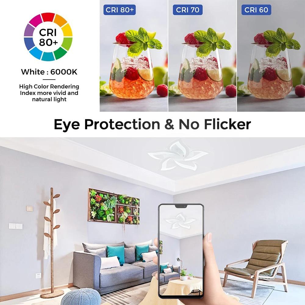 IRALAN Modern Ceiling Pendant Chandelier Decoration Home Lamps for Room Kitchen Home Three-color Dimming LED Ceiling