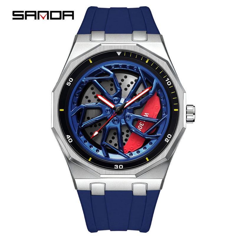 Sanda Cross-border Cool Wheel Men s Waterproof Luminous Wristwatch