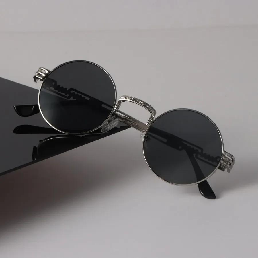 Retro Sunglasses Women Men Round Mirror Clear Luxury Eyewear Sexy Designer Brand Black Sun Glasses For Female Male