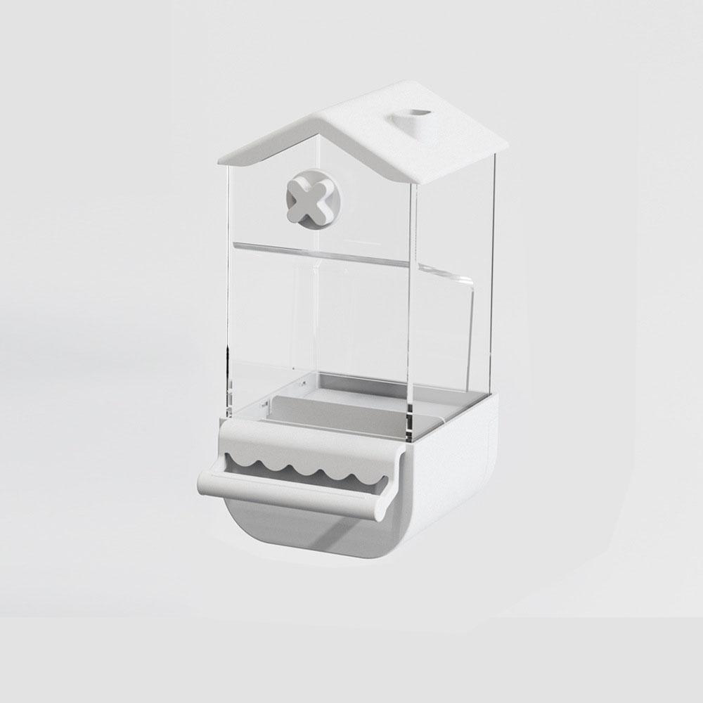 Автоматическая кормушка для птиц, поилка для попугаев, контейнер для еды, подвесная антипроливная водонепроницаемая клетка, аксессуары для мелких и средних птиц Trumpet белый