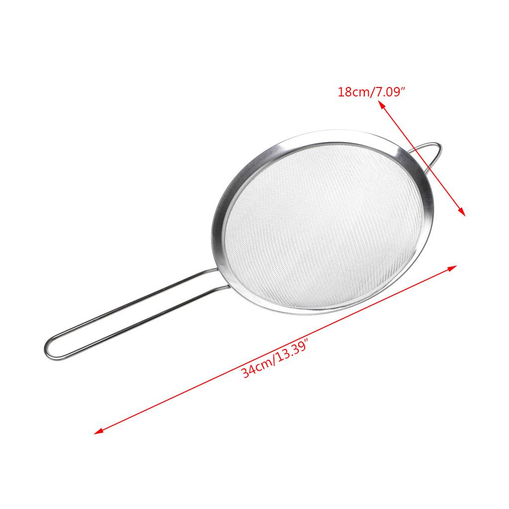 Kitchen Stainless Steel Flour Tea Strainer Mesh Colander Sieve Filter Sifter