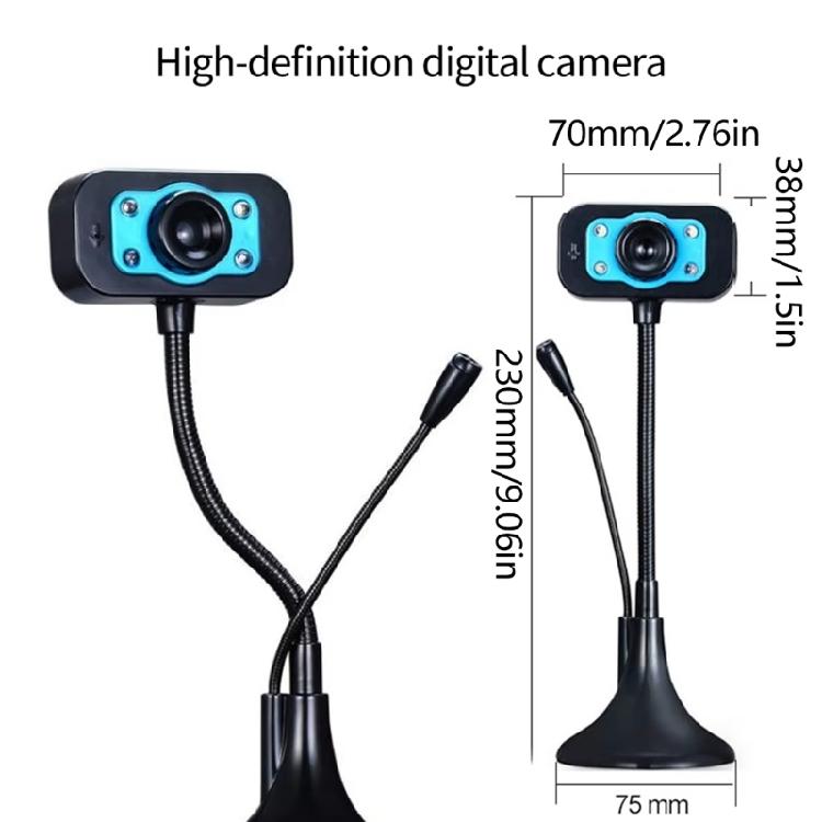 Webcam Camera with Noise Reduction Microphone for Online Courses Business Meeting Conference Desktop Computer