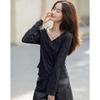 Demana Elegant V-Neck Lace Embroidered Long Sleeve T-Shirt