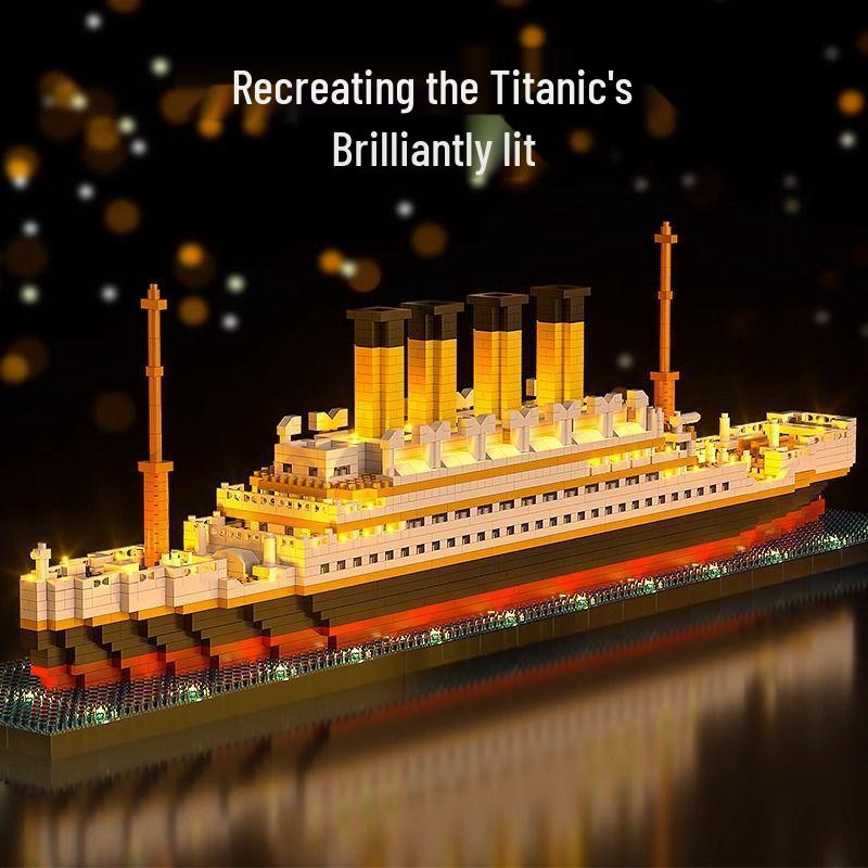 Nezha Model výletní lodi Titanic: Mikrostavební bloky s vysokou obtížností, kompatibilní s Lego