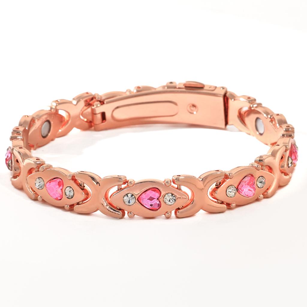 Ladies Detachable Energy Magnetic Bracelet Eco Friendly Rhinestone Adjustable Bangle