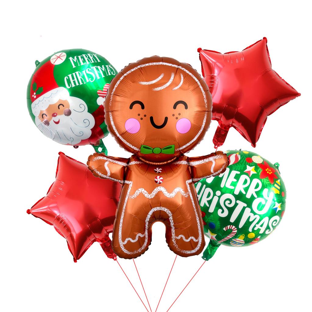Christmas Balloon Set Christmas Tree Old Man Gingerbread Man Snowman Aluminum Film Balloon Cloth Venue Decoration