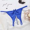 1Pc Pearl Transparent Lingerie Nylon Sexy Women Thongs Underwear Solid Color Lace Panties Open Crotch Briefs