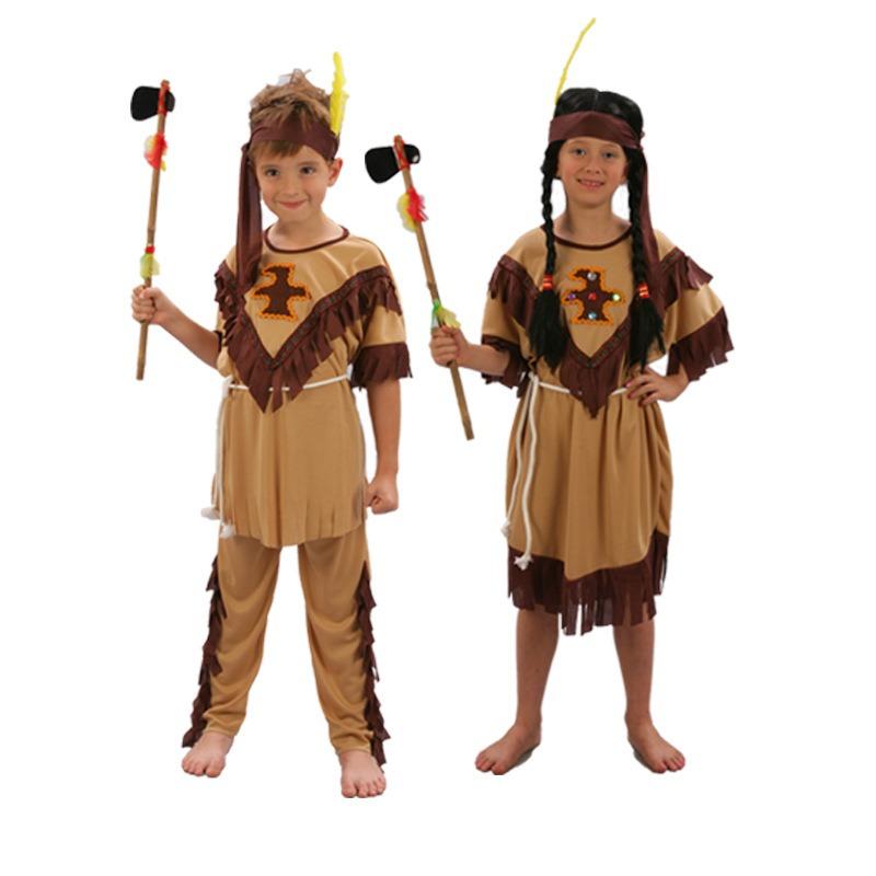 Children's Day Adult male Indian primitive savage costume, girl indigenous hunter sketch costume