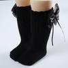 New Spring and Autumn Babies' Socks Spanish Baby Knee-Length Big Bow Dress Socks Solid Color Striped Stockings