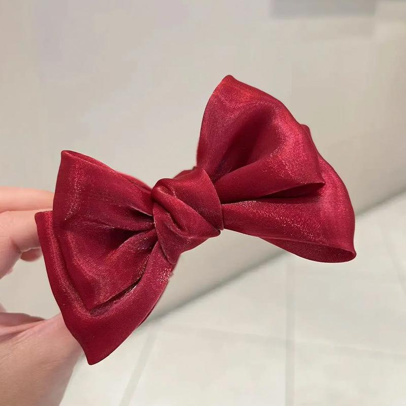 New Elegant Bow Mesh Hair Clip for Women Korean Temperament Grip Clip Ponytail Braid Clip Fashion Girls Hair Accessories