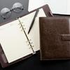 (Free Logo Engraving) A4/A5/B5 Leather Loose-leaf Notebooks, Business Meeting Minutes, Student Subject Notebooks, Diaries, Notepads
