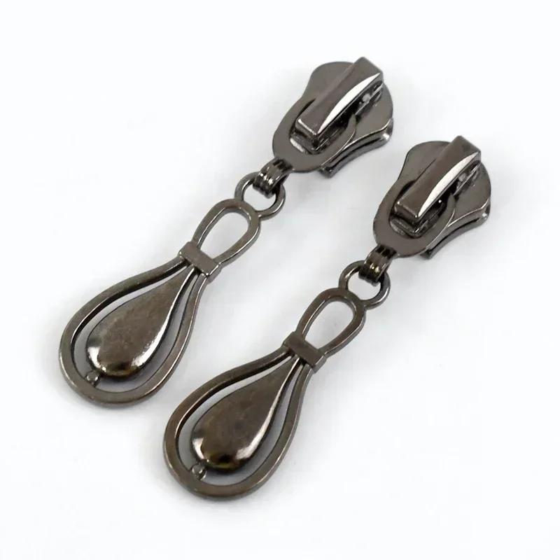 5/10Pcs Meetee 5# Zipper Sliders for Metal Nylon Resin Zips Clothes Bag Zippers Pull Head Repair Kit Garment Sewing Accessories