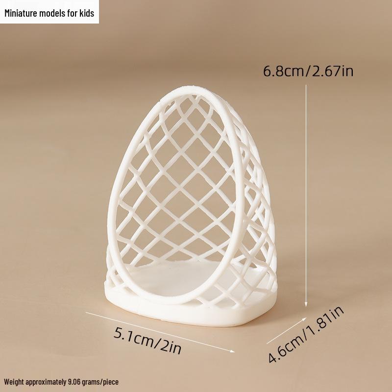 Miniature Dollhouse Balcony Rattan Chair - Architectural Model Furniture Ornament