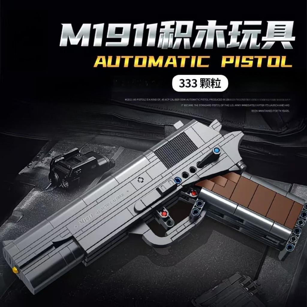 Seria Militarna Klocki Pistolet Desert Eagle M1911 AK47 Model Strzelający DIY Montaż Klocki Zabawki Na Prezent Urodzinowy Dla Dzieci