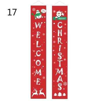 New Year Couplet Flag Christmas Door Curtain Couplet Outdoor Decoration Door Couplet Holiday Party Hanging Flag Wholesale