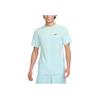 Solid Color Crew Neck Short Sleeve T-Shirt Men Tops Mint-Blue DV9840-474