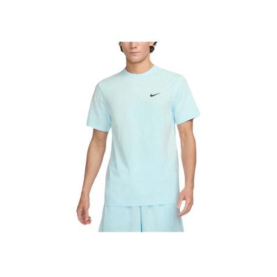 Solid Color Crew Neck Short Sleeve T-Shirt Men Tops Mint-Blue DV9840-474