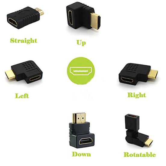 Angle Rotating Connector Port Saver Converter To Female Adapter HDMI-compatible Male