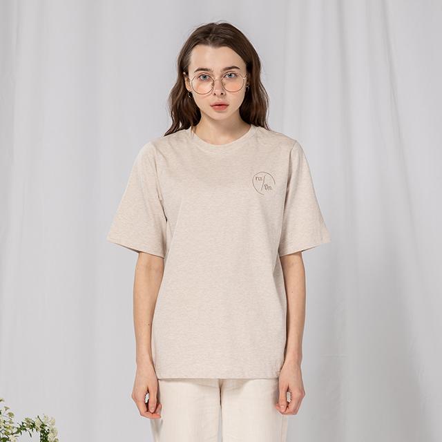 Raon Basic Daily Logo T-Shirt (Be) Beige/Free