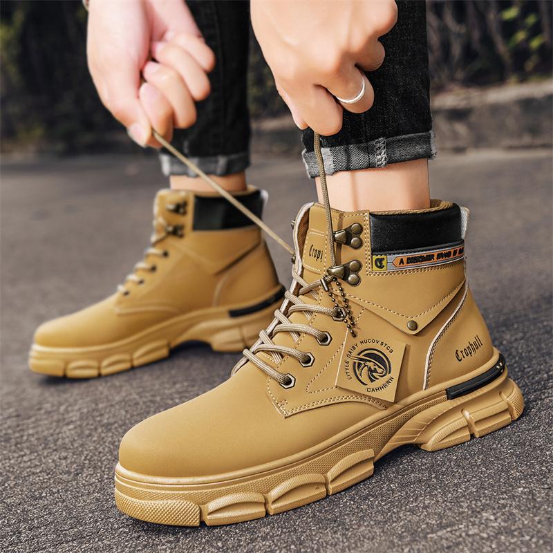 Fashion CYYTL Mens Boots Ankle Casual Winter Shoes Leather Cowboy Combat Tactical Motorcycle Chelsea Work Outdoor Hiking Luxury Designer