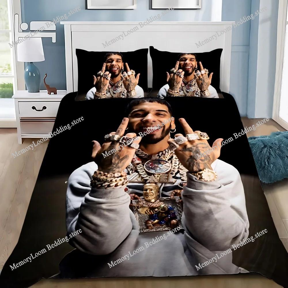 Copripiumino Federa Set Biancheria da Letto Anuel AA Real Hasta La Muerte Adulto Bambino Ragazza Decorazione Camera da Letto Regalo per Bambini Singolo Matrimoniale