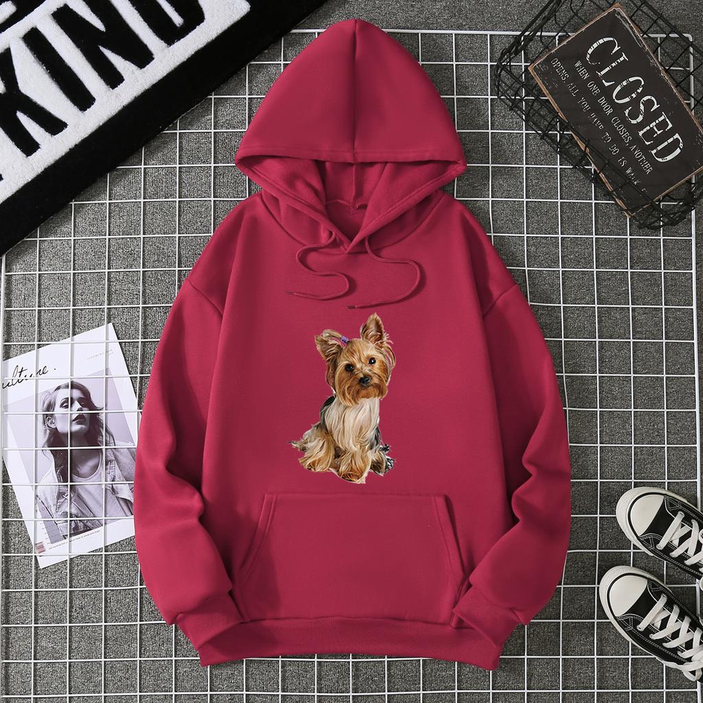 Autumn and winter plus velvet top loose long sleeved pullover hoodie 7054