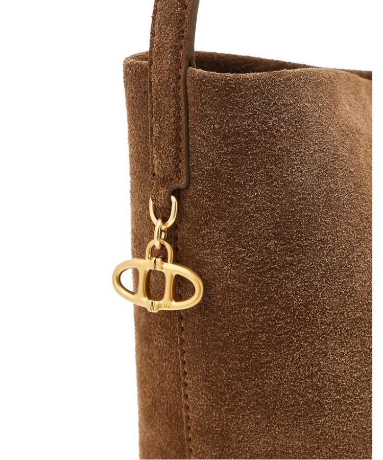 Athe Vanessabruno [Panier] Brown Suede Panier Bucket Bag S Aaba6E206W2
