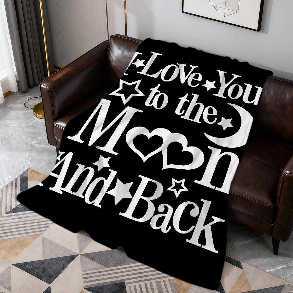 Art I Love You To the Moon and Back Flannel Soft Warm Plush Blanket Sofa Living Room Pet Hogar Bedroom Gift Home Car Portable