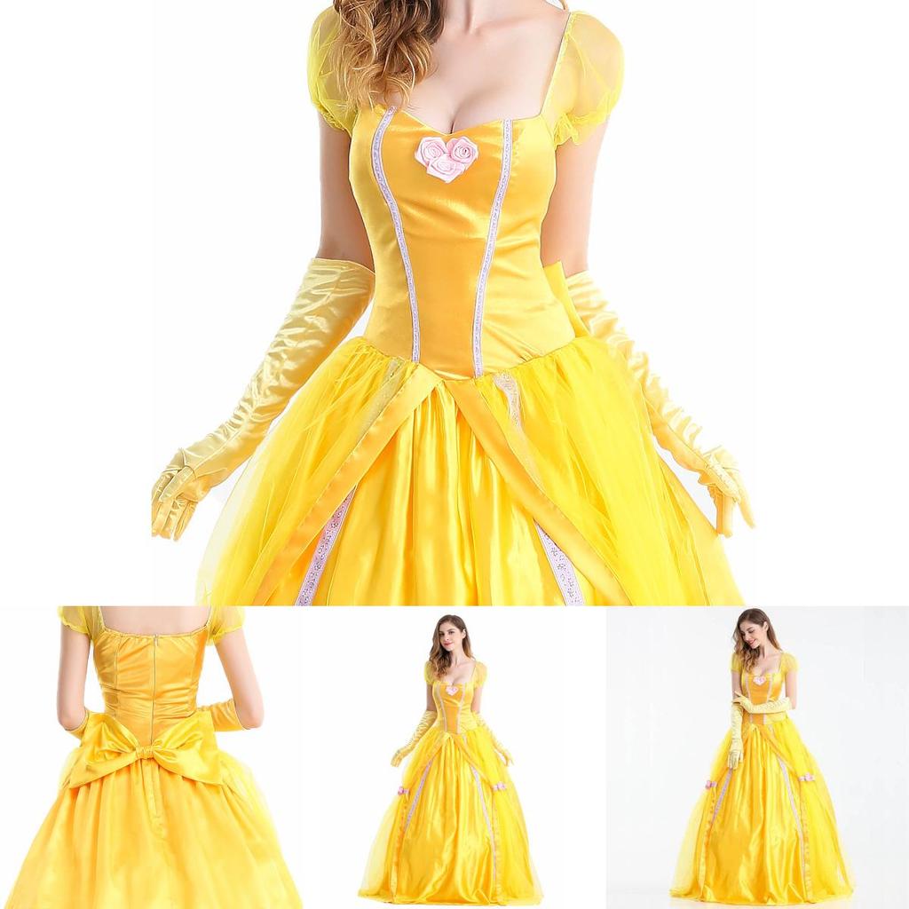 Enchanting Princess Belle Cosplay Fancy Dress For Halloween And Parties