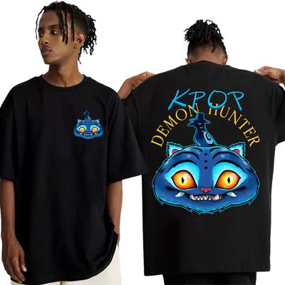 Cute K-pop Demon Hunter Tiger Anime T-Shirt 2025 Unisex Fashion Kawaii Cotton T-Shirt Summer Comfortable Breathable T-Shirt