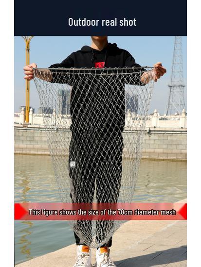 Telescopic Stainless Steel Fishing Rod with Foldable Net Head and Fish Bag Grapnel Set