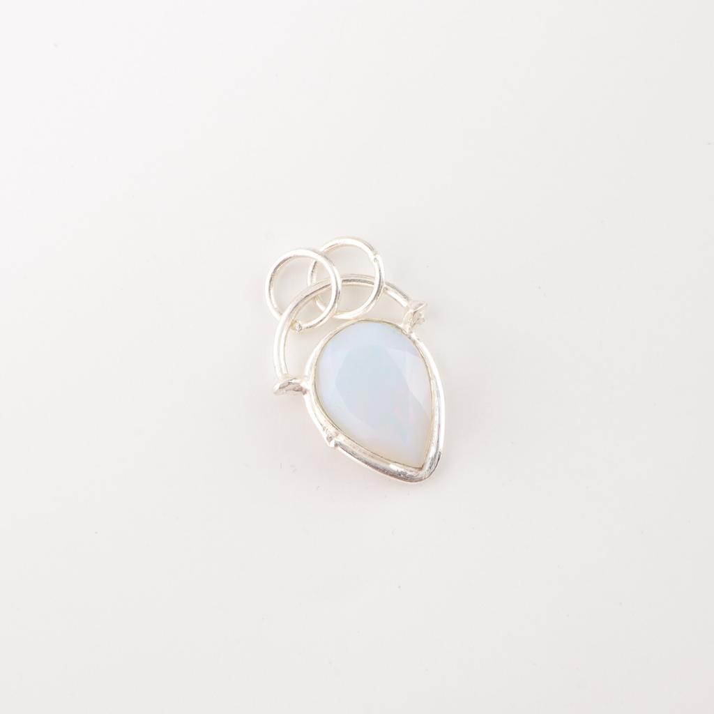 Aqua Chalcedony Gemstone 925 Sterling Silver Jewelry Handmade Boho Pendant 1.01" PP-56-18