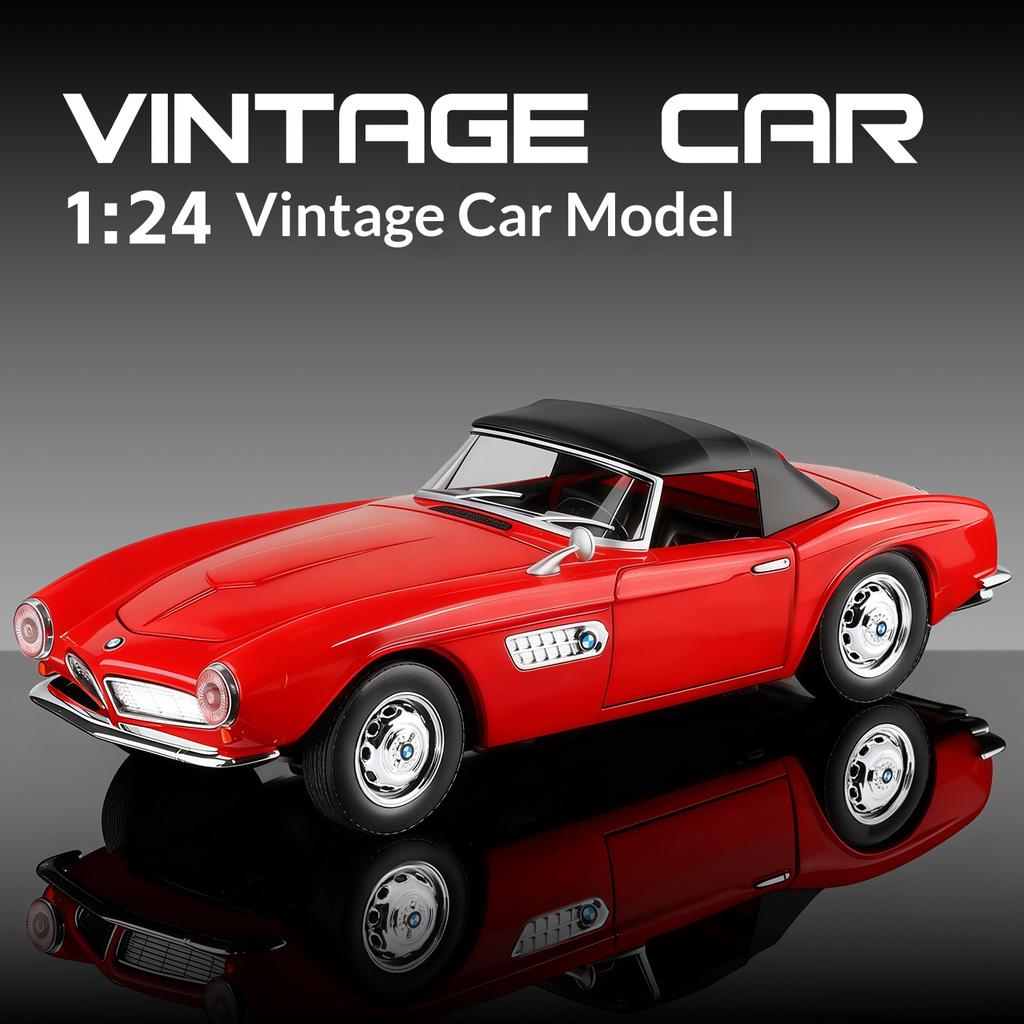 1/24 BMW 507 Legierungsauto-Modell Simulation Sound und Licht Metall-Druckgusskarosserie Sammlerstücke Kinderspielzeug Geschenke Feiertagsdekorationen