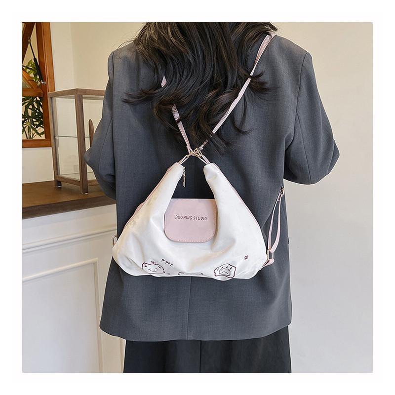 Bear Pattern Single Shoulder Underarm Bag Large Capacity Handbag Gift Backpack