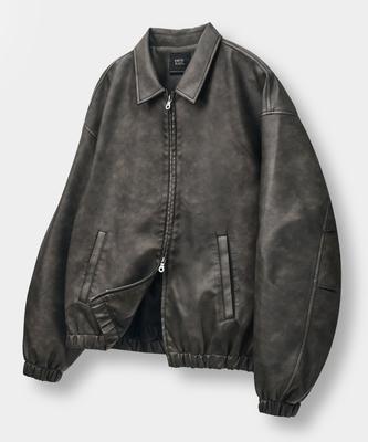 Dimitri Czarna Kurtka Codzienna z Sztucznej Skóry Washed_Brązowa